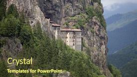  Presentation with monastery - Slide deck consisting of sumela-monastery-in-trabzon-turkey background and a tawny brown colored foreground
