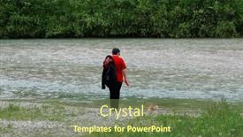  Presentation with landscape - Slide deck with sumer-landscape-of-savinja-valley background and a tawny brown colored foreground