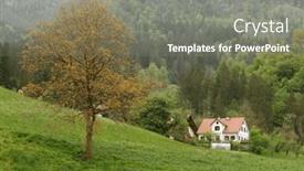  Presentation with landscape - Slide set consisting of sumer-landscape-of-savinja-valley background and a gray colored foreground