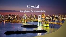  Presentation with tokyo - Beautiful slide set featuring sumida river in tokyo backdrop and a ocean colored foreground