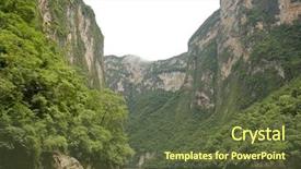  Presentation with rock wall - Colorful slide deck enhanced with trees forest reaching - sumidero canyon in chiapas mexico backdrop and a tawny brown colored foreground