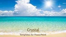  Presentation with tropical - Slide deck featuring summer - beautiful beach and tropical sea background and a lemonade colored foreground