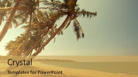  Presentation with serenity - Colorful PPT theme enhanced with summer - serenity beach backdrop and a yellow colored foreground