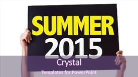  Presentation with greetings - Cool new slide set with summer 2015 card isolated backdrop and a violet colored foreground