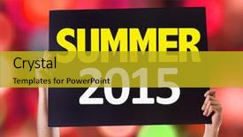  Presentation with zumba card bokeh - Audience pleasing presentation design consisting of summer 2015 card with bokeh backdrop and a gold colored foreground