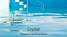  Presentation with reflection - Amazing theme having summer abstract - blue pool reflection and stairs backdrop and a  colored foreground