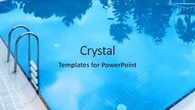  Presentation with summer trees - Slide deck enhanced with summer abstract - swimming pool with clouds background and a cyan colored foreground