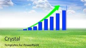  Presentation with exchange rates statistic graph - PPT theme enhanced with summer abstract diagrams - grass graph background and a yellow colored foreground