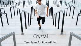  Presentation with sports - Presentation consisting of summer activities - image of young sports man background and a sky blue colored foreground