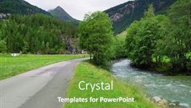  Presentation with national - Cool new PPT layouts with summer-alpine-landscape-in-national backdrop and a seafoam green colored foreground