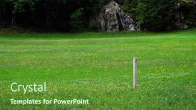  Presentation with national - Colorful presentation design enhanced with summer-alpine-landscape-in-national backdrop and a tawny brown colored foreground