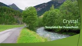  Presentation with national - Amazing presentation design having summer-alpine-landscape-in-national backdrop and a tawny brown colored foreground