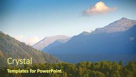  Presentation with siberia - Presentation theme having summer-alpine-trekking-in-altai background and a tawny brown colored foreground