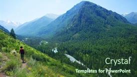  Presentation with siberia - Cool new presentation theme with summer-alpine-trekking-in-altai backdrop and a tawny brown colored foreground
