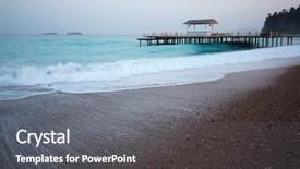  Presentation with summer at the beach - Amazing slide set having summer arbor on beach breathtaking backdrop and a gray colored foreground