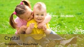  Presentation with law and children - PPT layouts featuring summer baby - two children are sitting background and a gold colored foreground