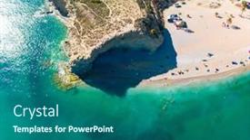  Presentation with summer - PPT theme enhanced with summer-beach-platja-del-parad background and a  colored foreground