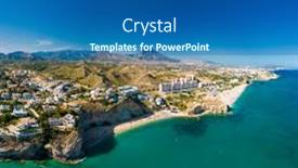  Presentation with summer - PPT theme having summer-beach-platja-del-parad background and a  colored foreground