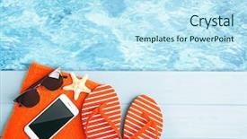  Presentation with swimming pool - Beautiful PPT theme featuring summer beach set on swimming backdrop and a sky blue colored foreground