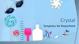  Presentation with summer sun - Presentation design with summer-beach-symbols-and-retro background and a  colored foreground