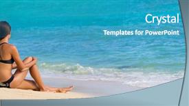  Presentation with holiday destination - Audience pleasing PPT theme consisting of summer beach vacation banner travel backdrop and a teal colored foreground