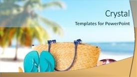  Presentation with blur - Cool new slide set with summer beach with accessories blur backdrop and a cool aqua colored foreground