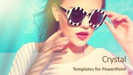  Presentation with nail art - Theme with summer beauty and nail art background and a  colored foreground