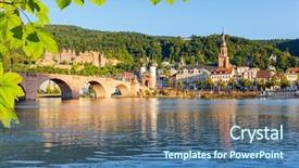  Presentation with bridge - Amazing slide set having summer blue - bridge over neckar in heidelberg backdrop and a ocean colored foreground