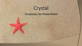  Presentation with starfish - Cool new PPT layouts with summer blue - starfish on the beach backdrop and a coral colored foreground