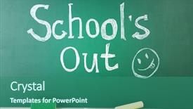  Presentation with blackboard - Colorful presentation theme enhanced with summer break - inscription on blackboard background backdrop and a  colored foreground