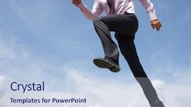  Presentation with training aspire man running - Amazing presentation theme having summer business - close-up of running man backdrop and a sky blue colored foreground