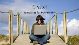  Presentation with computer - Slide set featuring tablet with office supplies over white table black and white color style background and a light gray colored foreground