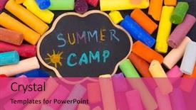  Presentation with camp - Presentation theme consisting of summer camp concept background and a coral colored foreground