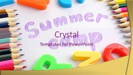  Presentation with camp - Audience pleasing presentation design consisting of summer camp concept backdrop and a sky blue colored foreground