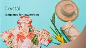  Presentation with blue floral - Presentation with summer-clothes-with-floral-pattern background and a arctic colored foreground