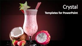  Presentation with fruit cocktail - Cool new theme with summer cocktail with exotic fruit backdrop and a black colored foreground