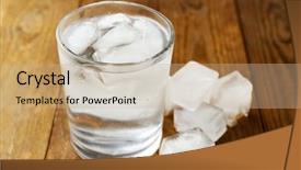  Presentation with ice popss - Amazing PPT theme having summer cocktail with ice cubes backdrop and a coral colored foreground