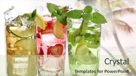  Presentation with cold drink - Audience pleasing slides consisting of summer cold drinks close up backdrop and a  colored foreground