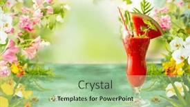  Presentation with cold drink - Slide deck enhanced with summer-cold-watermelon-and-strawberry background and a  colored foreground