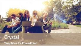  Presentation with technology students - Slide deck featuring summer communication technology education background and a coral colored foreground