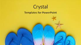  Presentation with summer - PPT theme having summer composition with flip-flops background and a yellow colored foreground