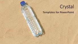  Presentation with hydration - Presentation theme featuring summer concept - bottle of water background and a  colored foreground