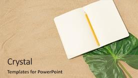  Presentation with travel - Amazing presentation theme having summer concept - notebook with pencil backdrop and a lemonade colored foreground