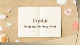  Presentation with seashell - Theme with summer concept - notebook with seashell background and a cream colored foreground