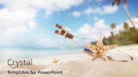  Presentation with shells - Beautiful presentation featuring summer concept with sandy beach shells and starfish backdrop and a lemonade colored foreground