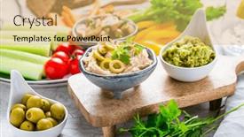  Presentation with avocado - Theme enhanced with summer-crudites-platter-with-hummus background and a  colored foreground