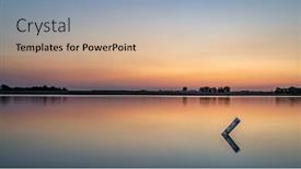  Presentation with boating - Slide set consisting of summer-dawn-over-a-calm background and a soft green colored foreground