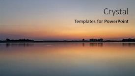  Presentation with boating - Beautiful slide set featuring summer-dawn-over-a-calm backdrop and a coral colored foreground