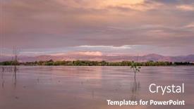  Presentation with lake front - Presentation having summer-dawn-over-boyd-lake background and a gray colored foreground