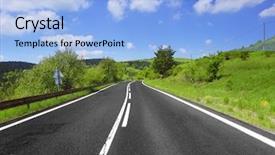  Presentation with road - Beautiful slide set featuring summer-day-and-road backdrop and a  colored foreground